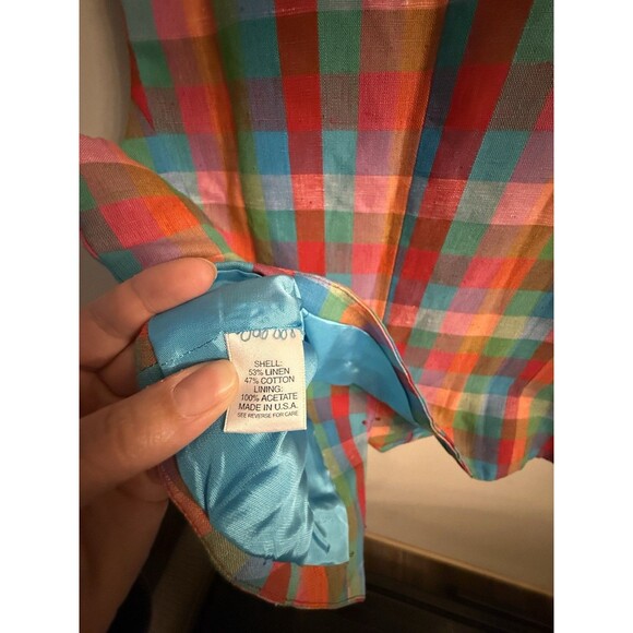 Vintage Nordstrom Trendy Colorful Plaid Vest Size 12 - Picture 8 of 11